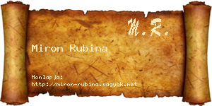 Miron Rubina névjegykártya